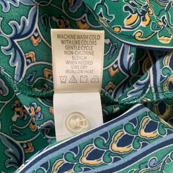 Max Studio Womens Medium Print‎ Casual Shirt  Button Up Short Sleeve Coastal NWT - Picture 7 of 8